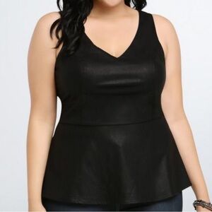 Torrid Faux Leather Peplum Top